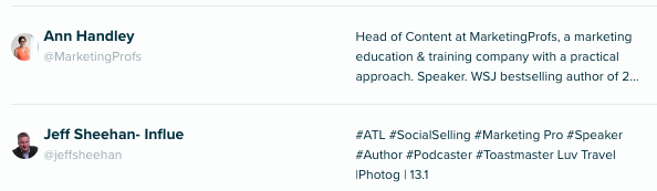 Audiense Insights - Social Intelligence - top macro influencers