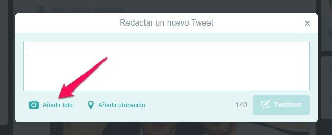 Haz clic en el botón "Añadir foto"
