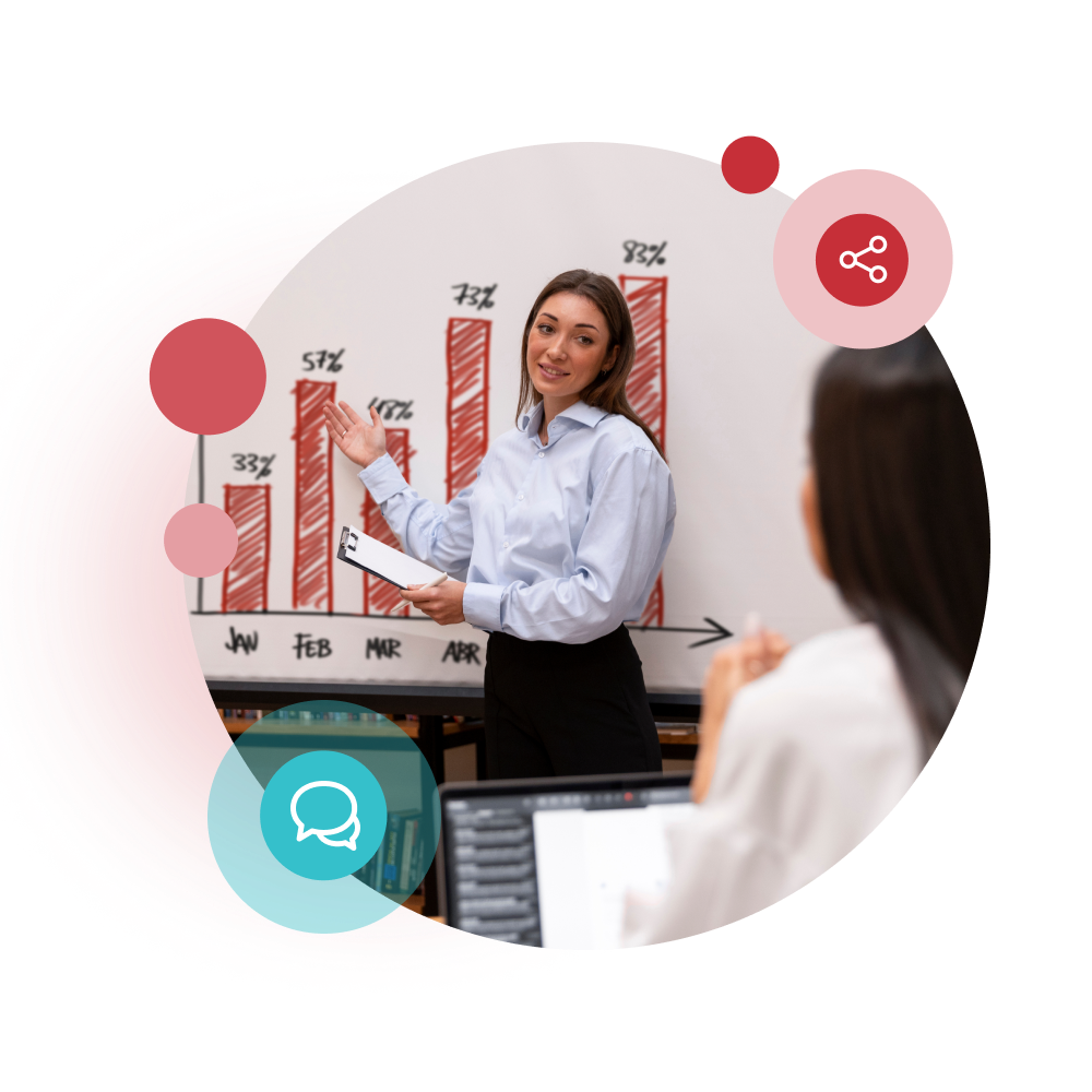 Image - agency - woman pitching client