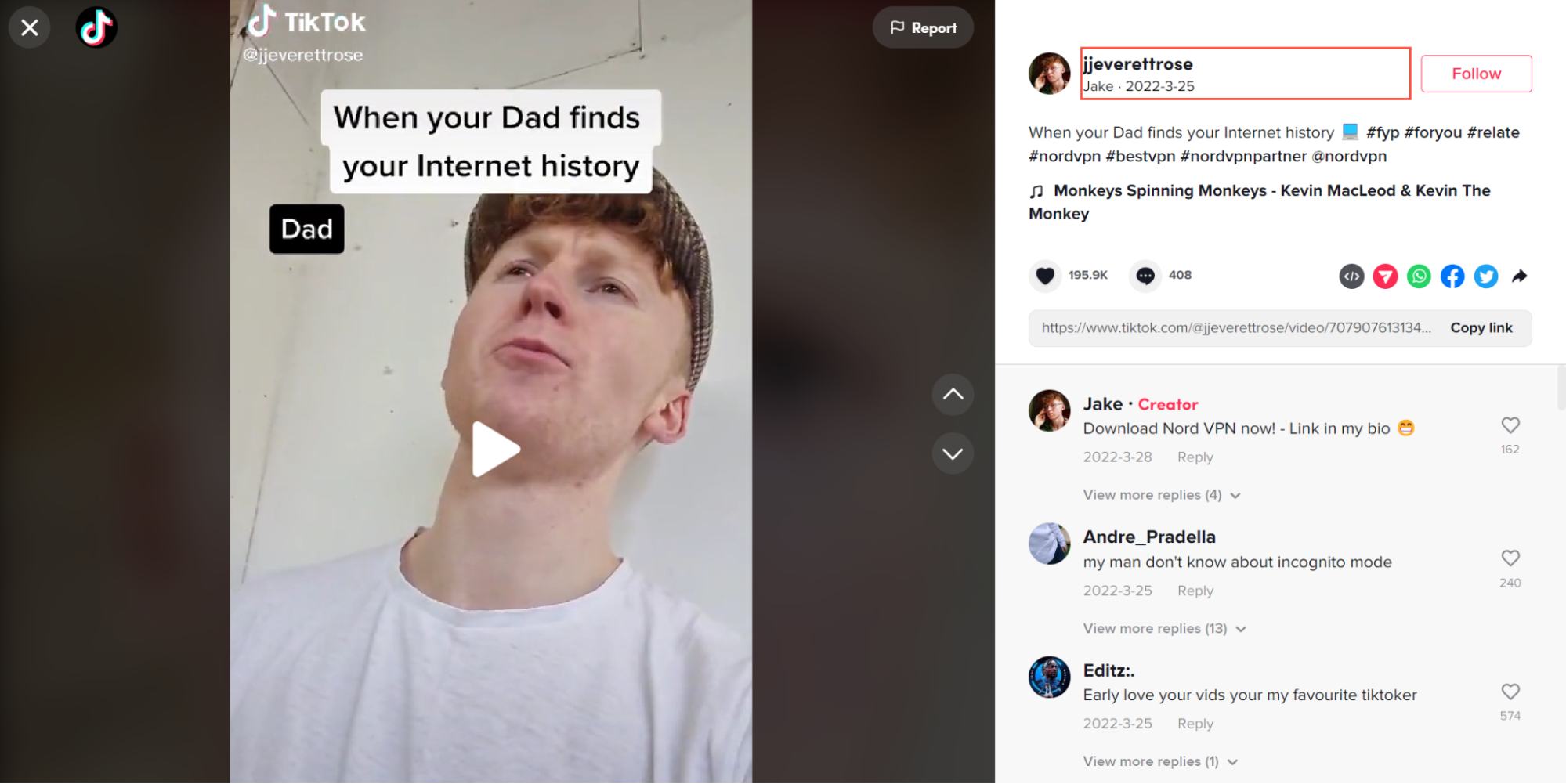 Audiense blog - NordVPN usa creadores destacados en TikTok