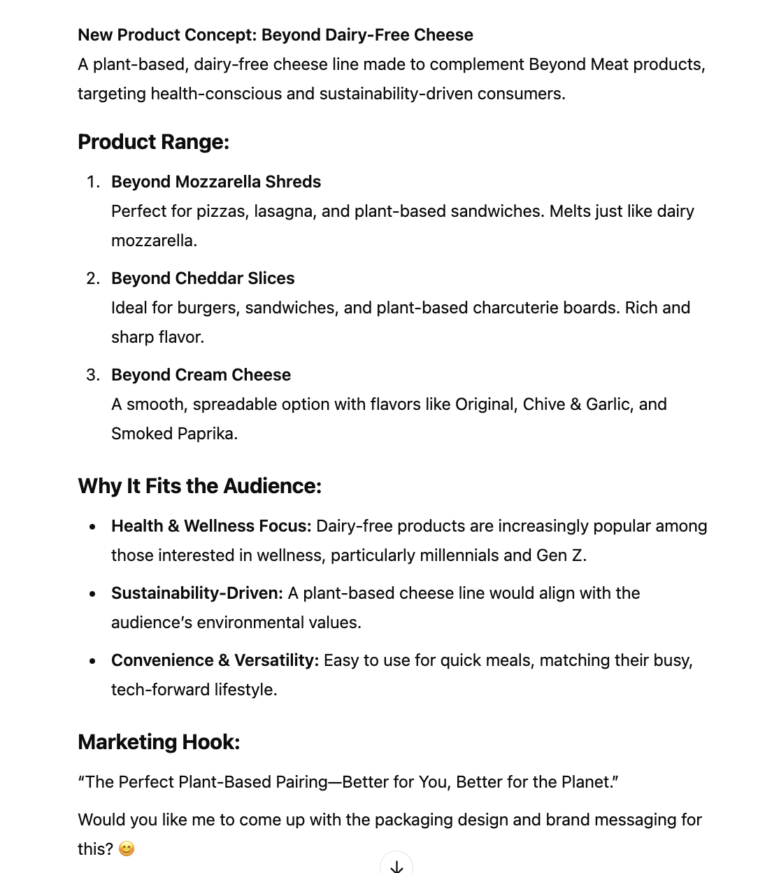 Audiense blog - new product for Beyond Meat audience by chatgpt
