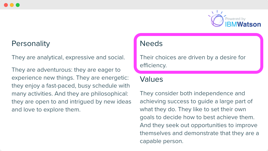 Audiense blog - image - Personality Insights "Needs" - Audiense Insights
