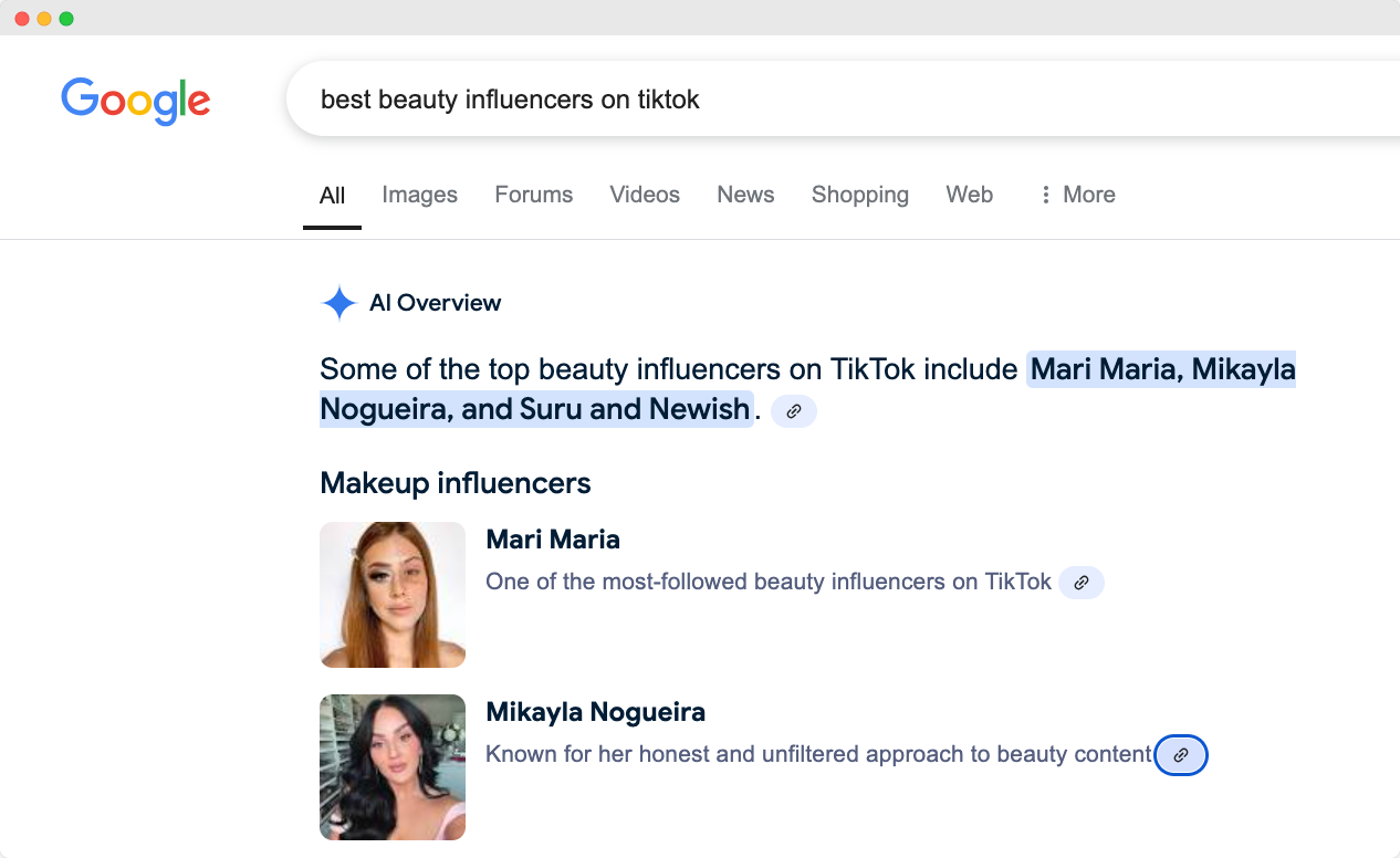 Audiense blog - imagen - búsqueda influencers de belleza en TikTok