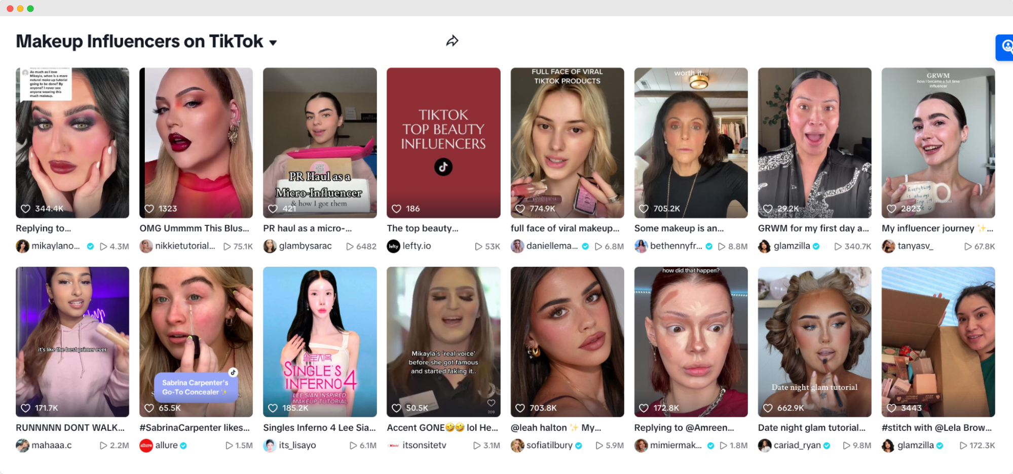 Audiense blog - imagen - influencers de makeup en TikTok