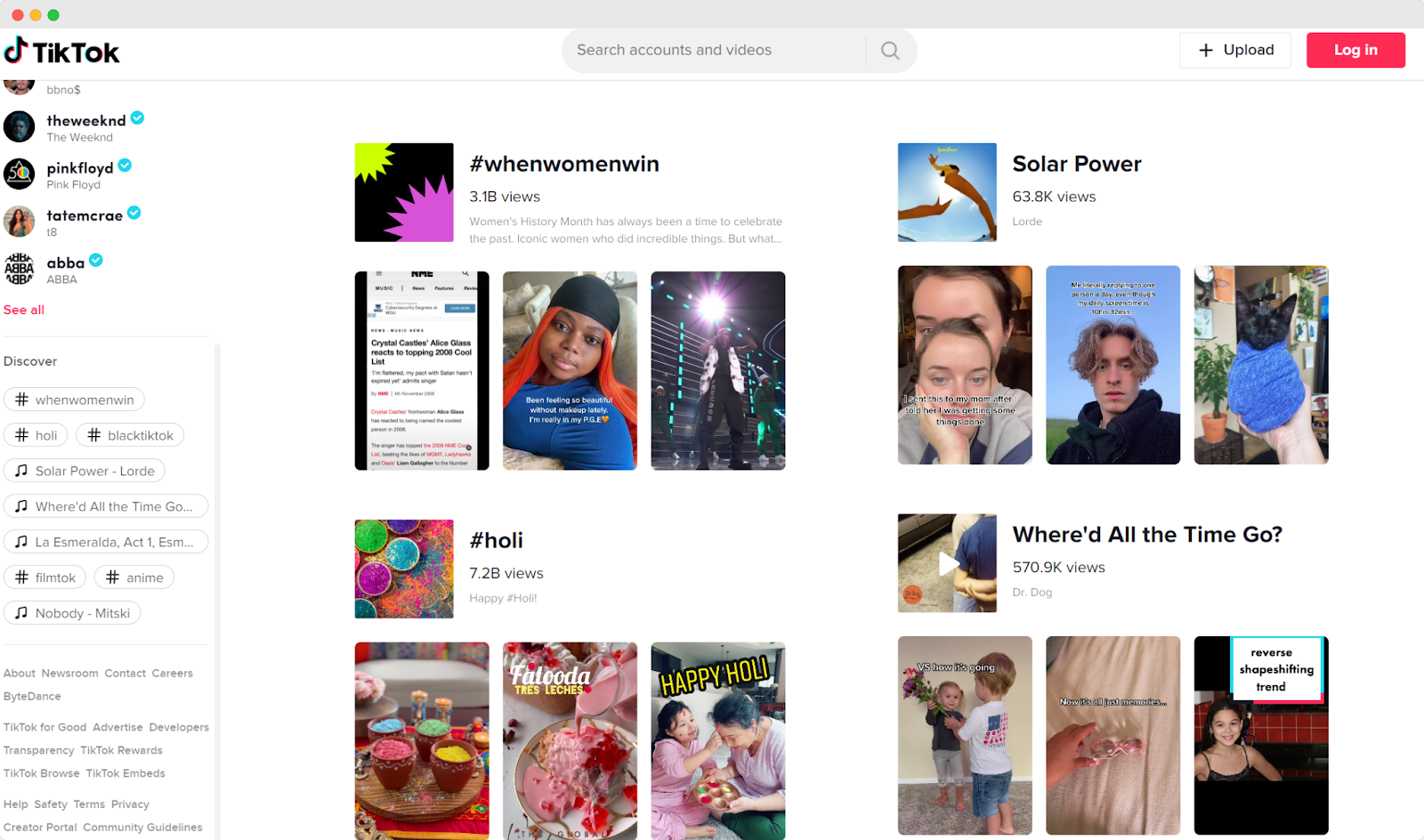 Audiense blog - imagen - página de tendencias de TikTok